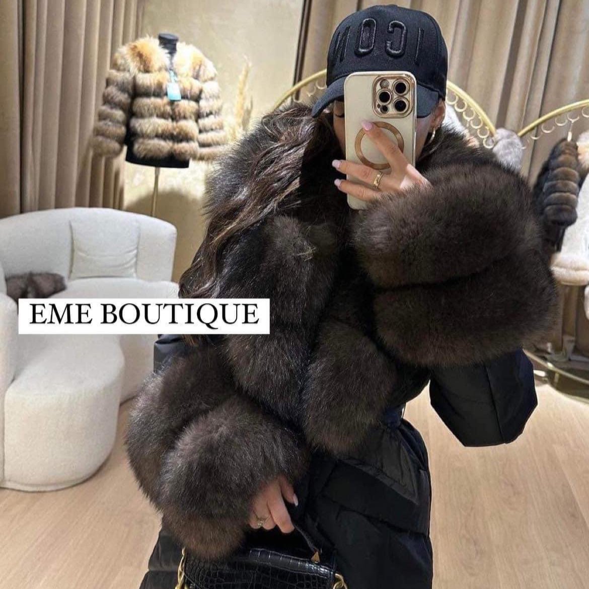 Image2 of Black Winter Coat with Luxurious Fur from EME boutique