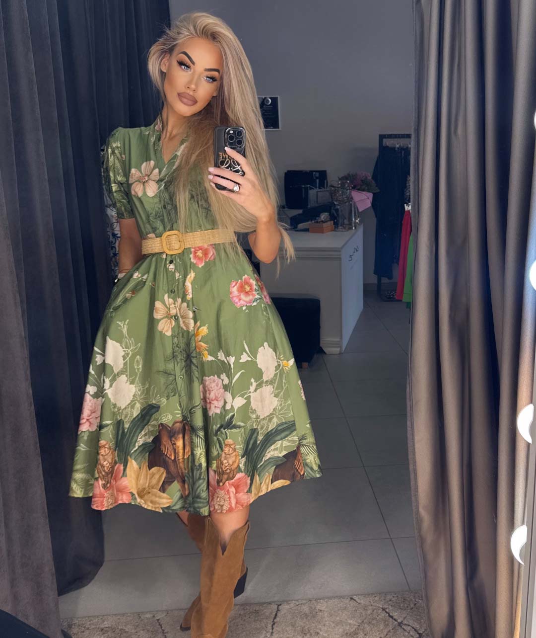Image3 of Green Floral Dress from EME Boutique