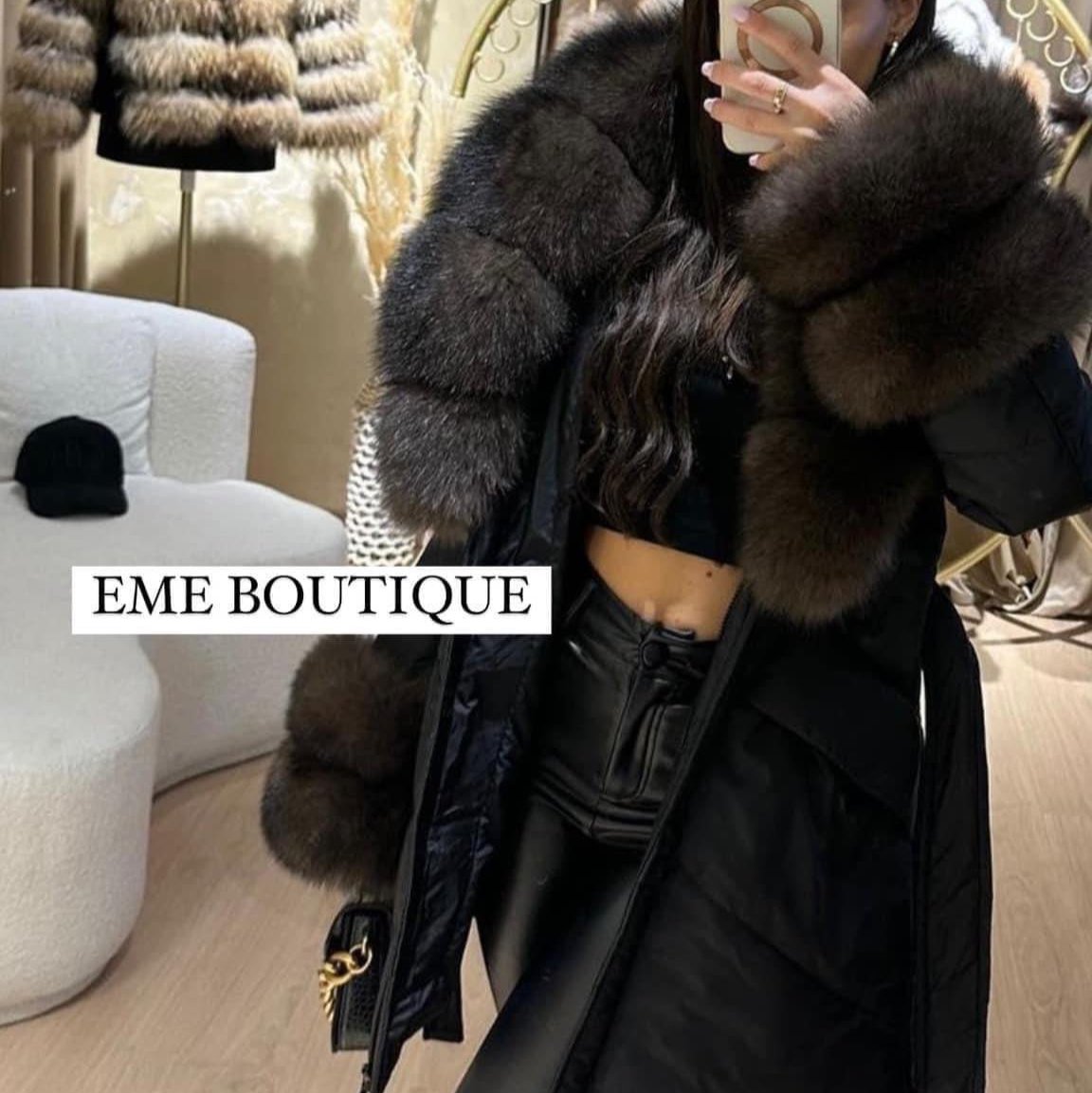 Image4 of Black Winter Coat with Luxurious Fur from EME boutique