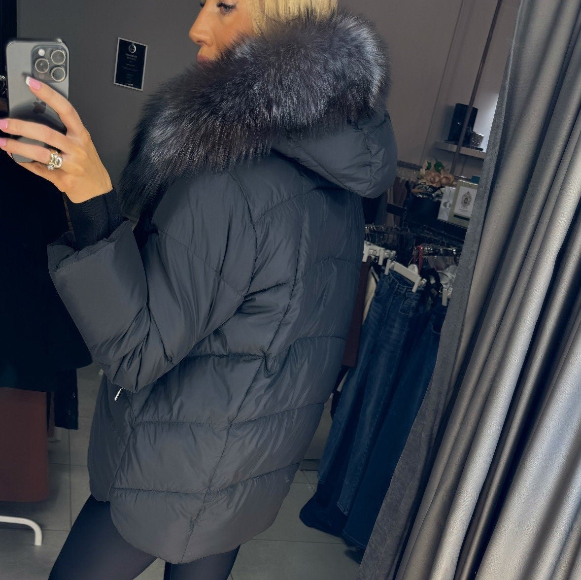 Image5 of Black Winter Jacket with Fox Fur from EME boutique