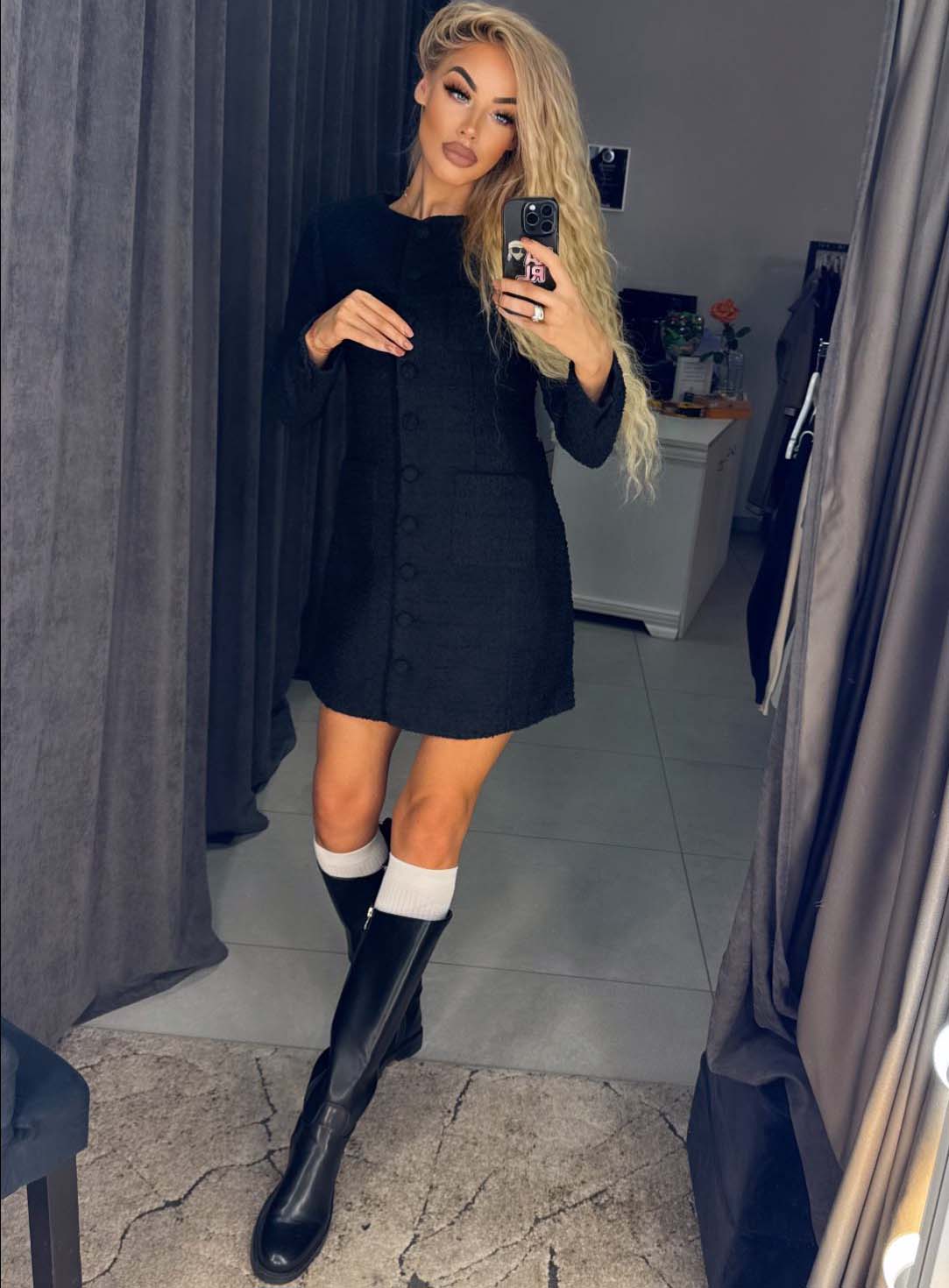 Image10 of Elegant Tweed Dress with Long Sleeves from EME Boutique