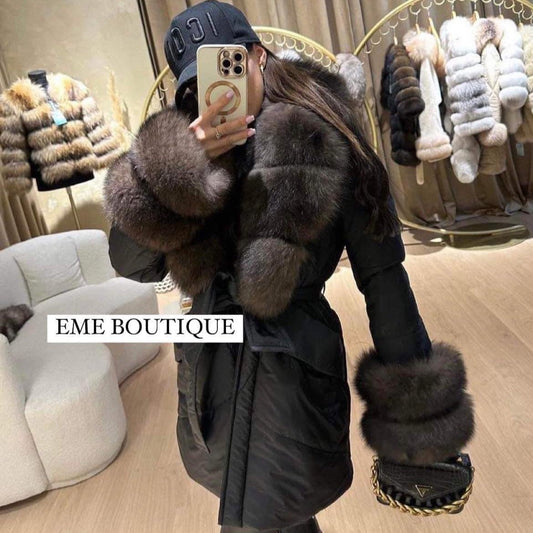 Image1 of Black Winter Coat with Luxurious Fur from EME boutique