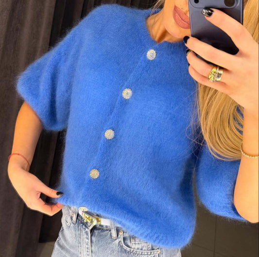 Image1 of Kid Mohair Sweater with Shiny Buttons from EME Boutique