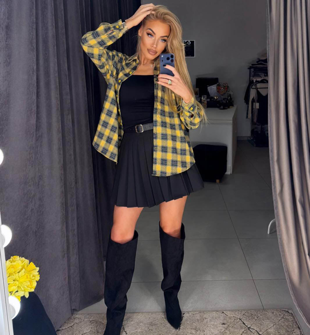 Image1 of Plaid Shirt with Glitter Details from EME Boutique