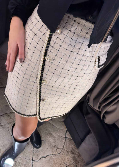 Image1 of Plaid Skirt with Braided Details from EME Boutique