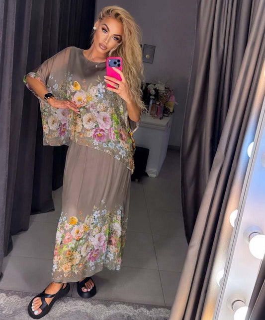 Silk Suit with Skirt