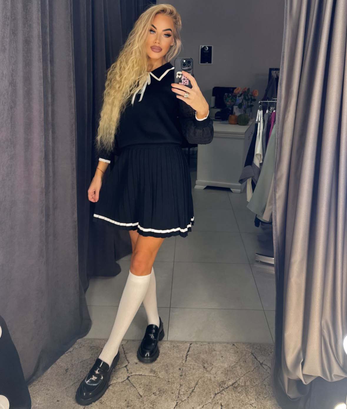 Image1 of Viscose Jumpsuit with Sweater and Pleated Skirt from EME Boutique