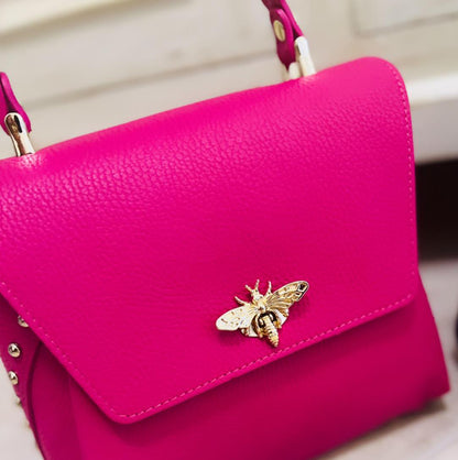 Image1 of Small Bee Fucsia Leather Bag from EME boutique