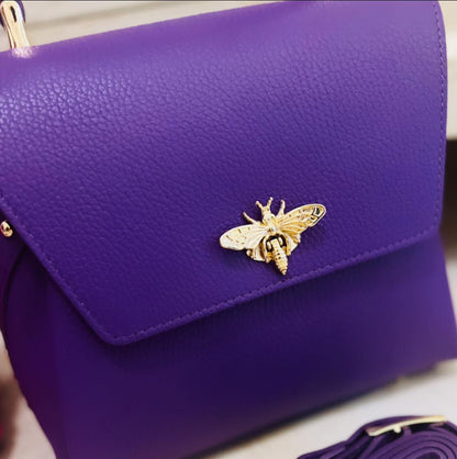 Image1 of Small Bee Purple Leather Bag from EME boutique