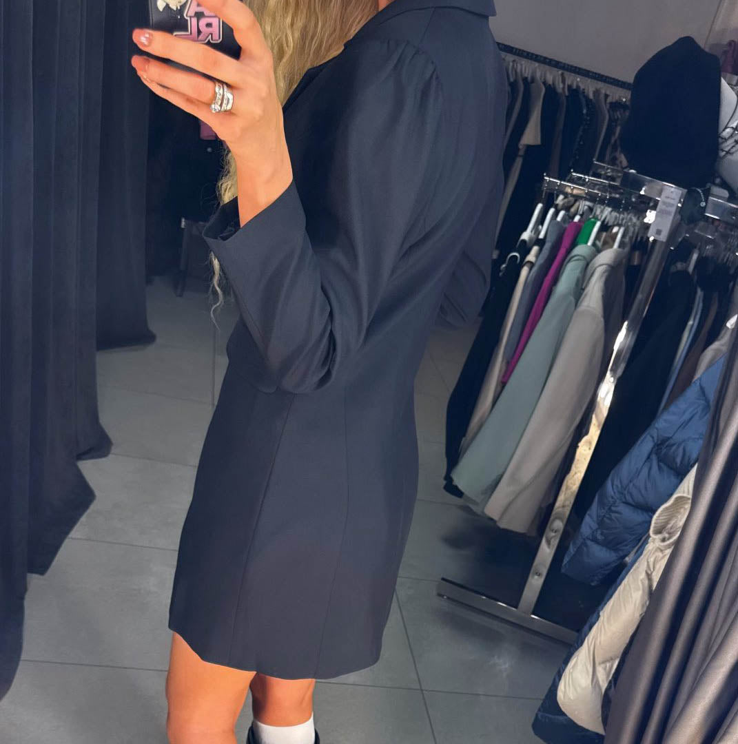 Image2 of Black blazer dress with pleats from EME Boutique