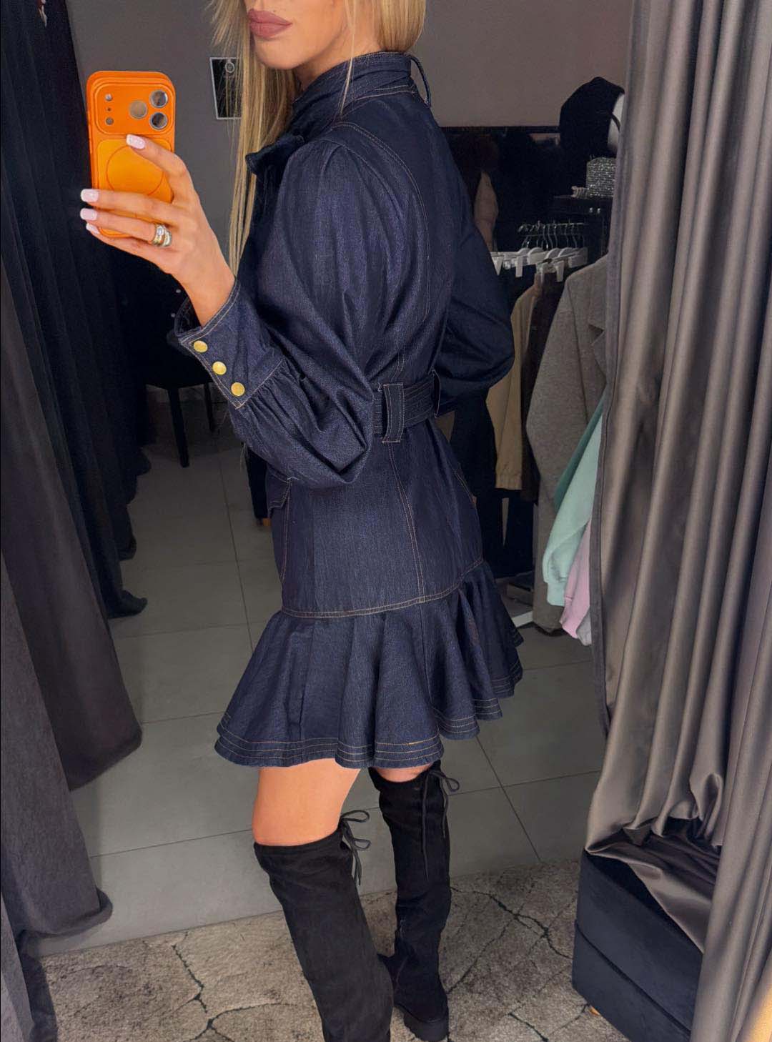 Image2 of Denim Dress with Ribbon from EME Boutique