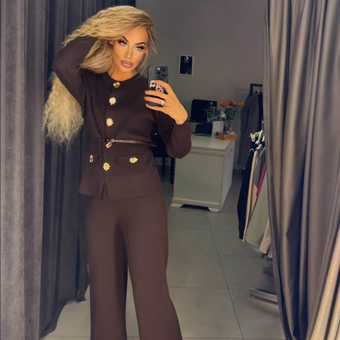 Image2 of Elegant Knit Suit with Gold Details from EME Boutique