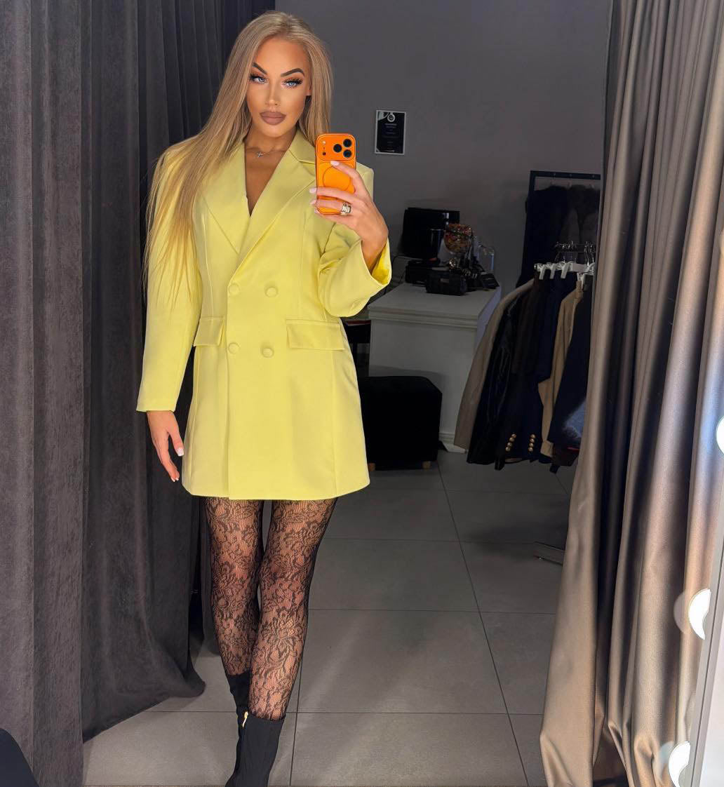 Image2 of Jacket Dress with Adjustable Waist Yellow
from EME Boutique