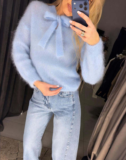 Image2 of Kid Mohair Sweater with Ribbon from EME Boutique