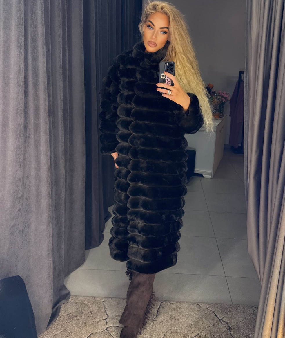 Image2 of Long Brown Shearling Eco Fur Coats from EME Boutique