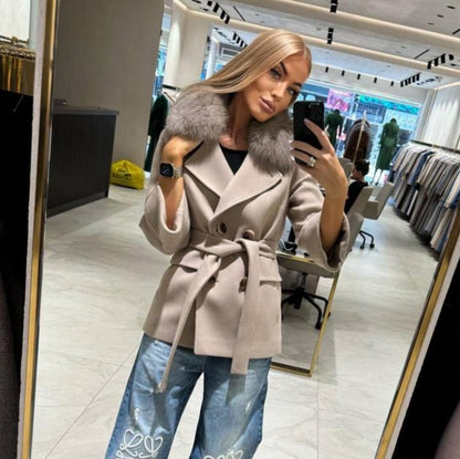 Image2 of Short Creamy Cashmere Coat from EME boutique