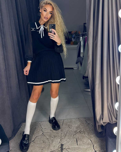 Image2 of Viscose Jumpsuit with Sweater and Pleated Skirt from EME Boutique