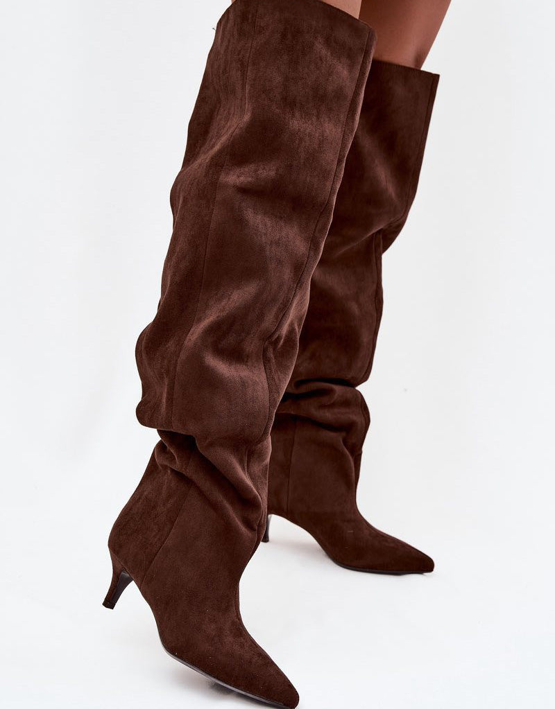 Image2 of Woven Eco Leather Ankle Boots Brown from EME Boutique