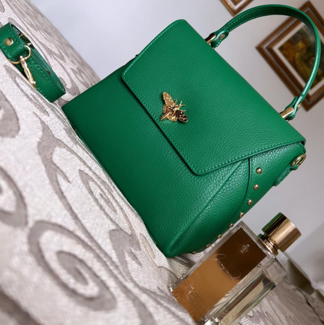 Image2 of Small Bee Green Leather Bag from EME boutique