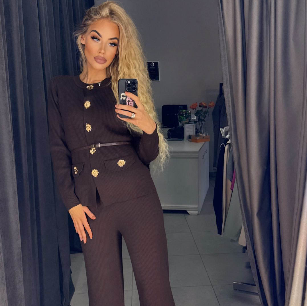 Image3 of Elegant Knit Suit with Gold Details from EME Boutique