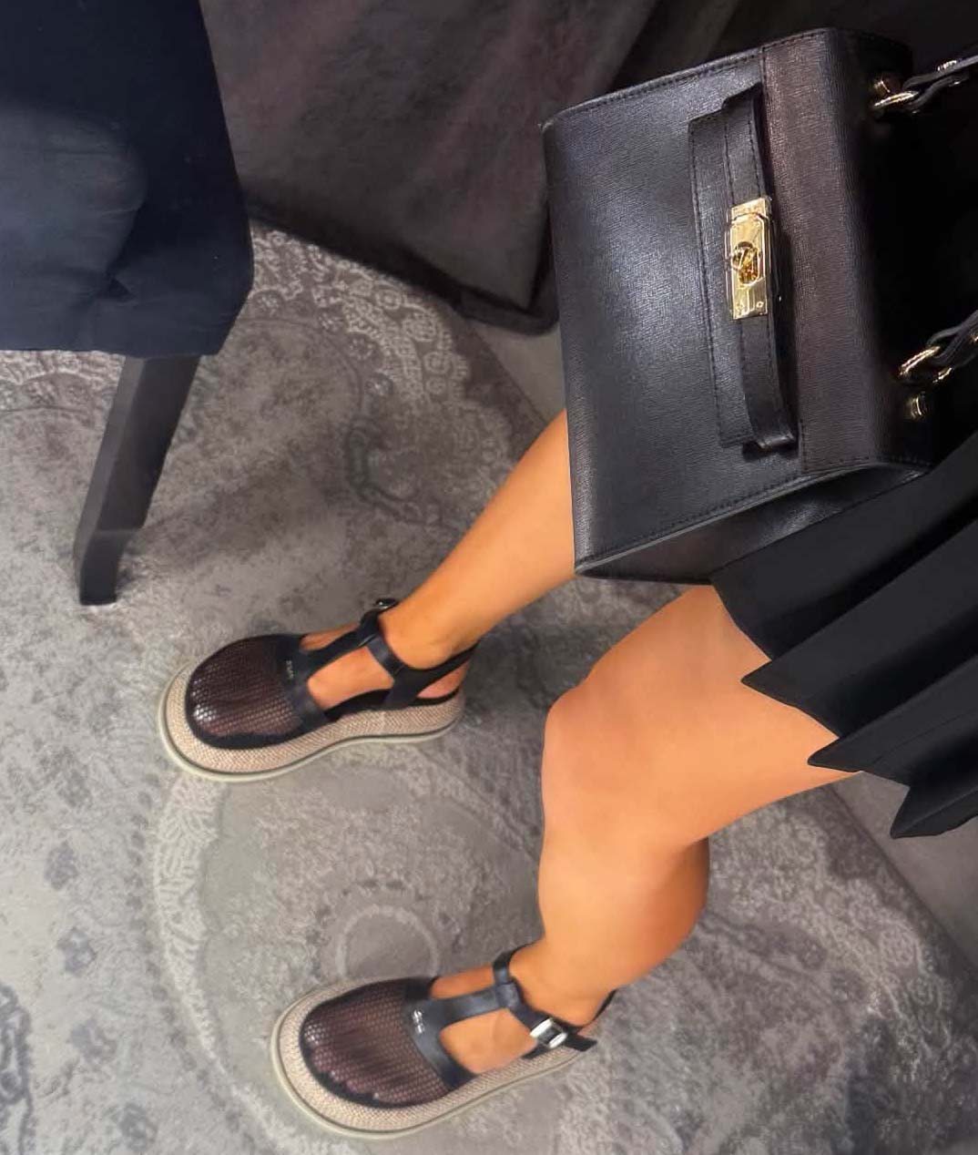 Image3 of Genuine Leather Sandals with Mesh from EME Boutique
