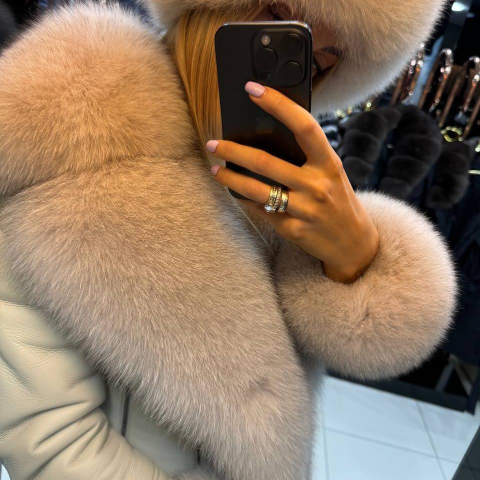 Image3 of Leather Jacket with Fox Fur from EME boutique