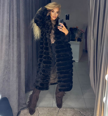 Image3 of Long Brown Shearling Eco Fur Coats from EME Boutique