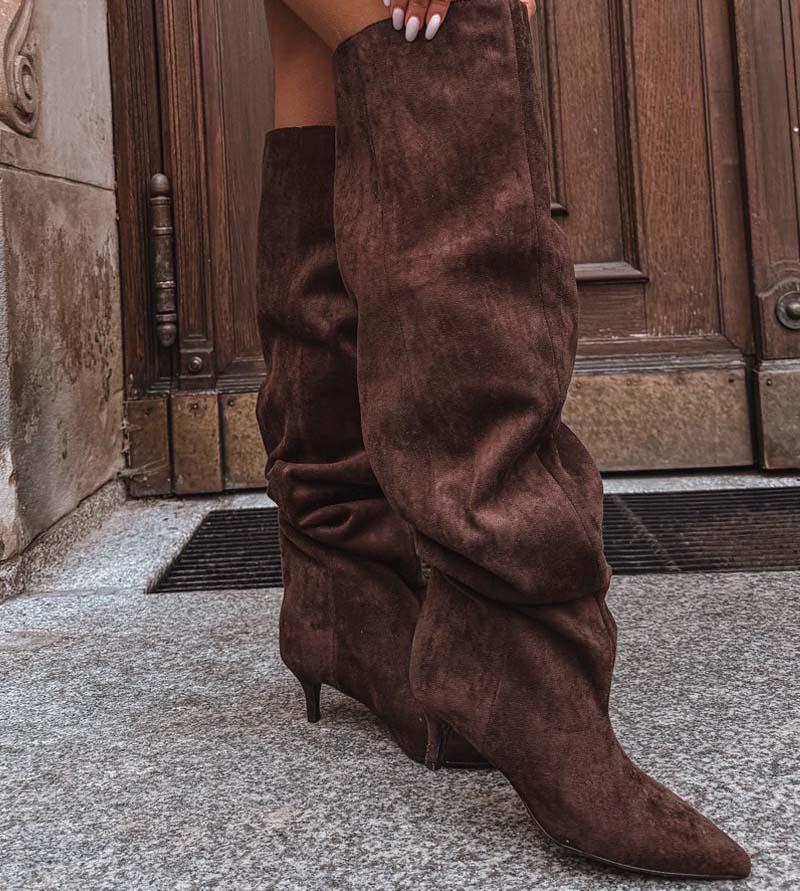 Image3 of Woven Eco Leather Ankle Boots Brown from EME Boutique