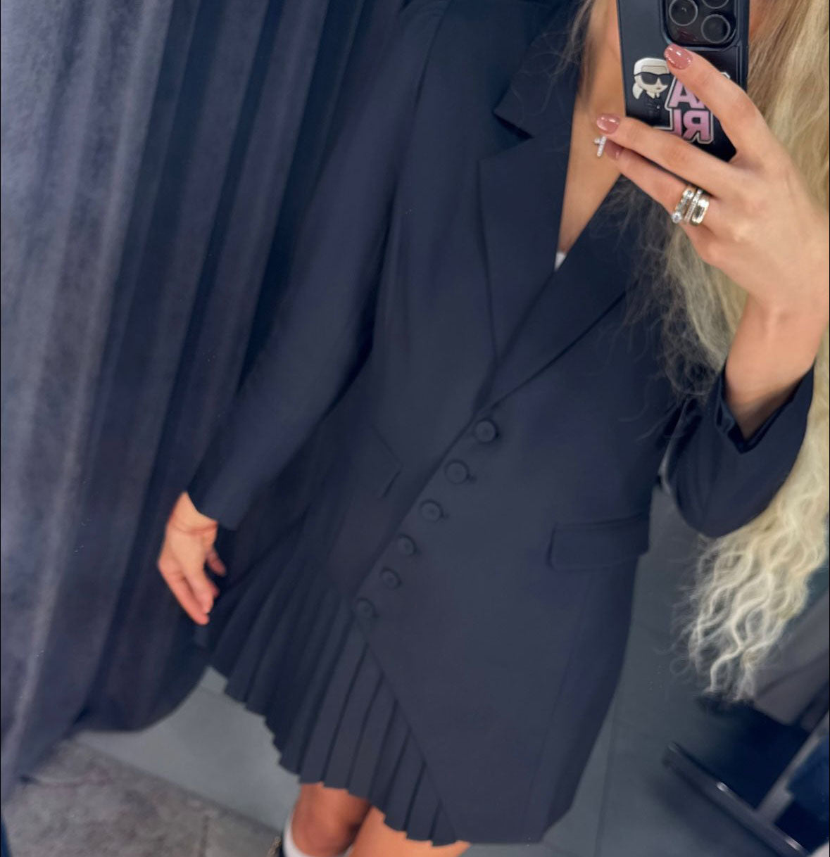 Image4 of Black blazer dress with pleats from EME Boutique