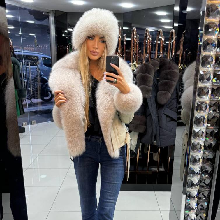 Image4 of Leather Jacket with Fox Fur from EME boutique