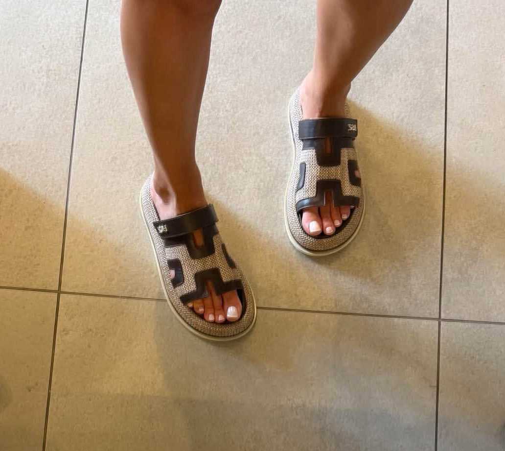 Image4 of Leather Slippers with Woven Sole from EME Boutique