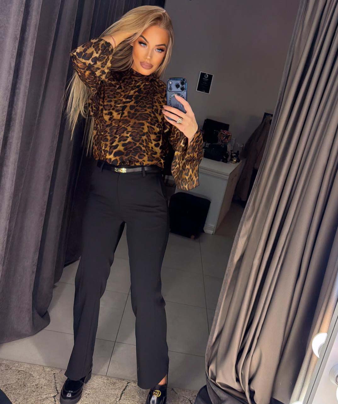 Image4 of Leopard Print Shirt with Ruffles from EME Boutique