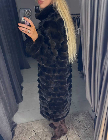 Image4 of Long Brown Shearling Eco Fur Coats from EME Boutique