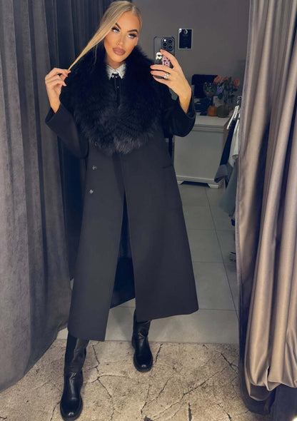 Image5 of Classic Coat with Removable Fur Collar and Belt from EME Boutique