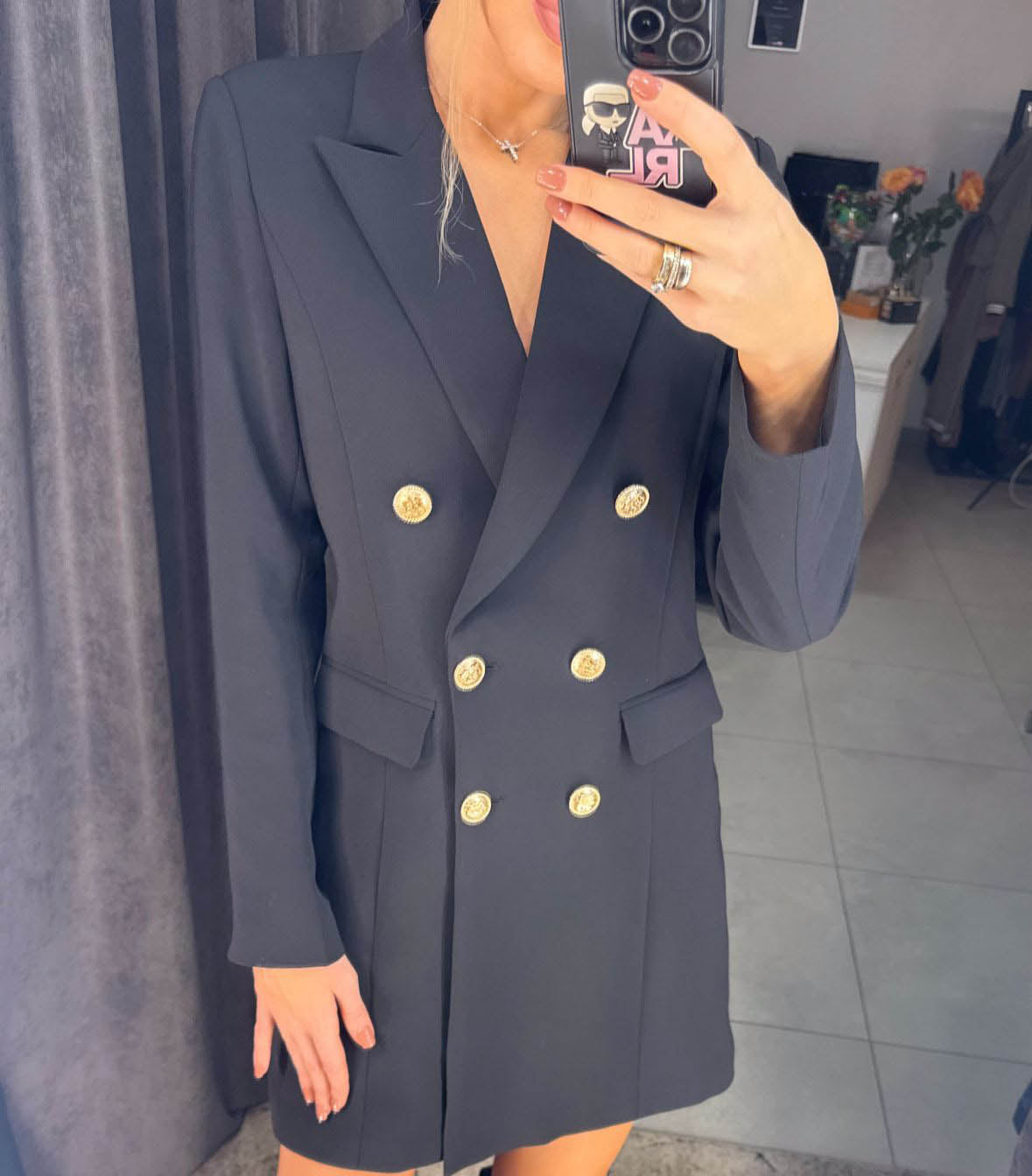 Image5 of Double-Breasted Blazer Dress with Gold Buttons from EME Boutique