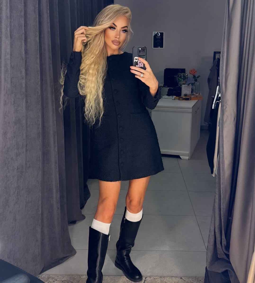 Image5 of Elegant Tweed Dress with Long Sleeves from EME Boutique