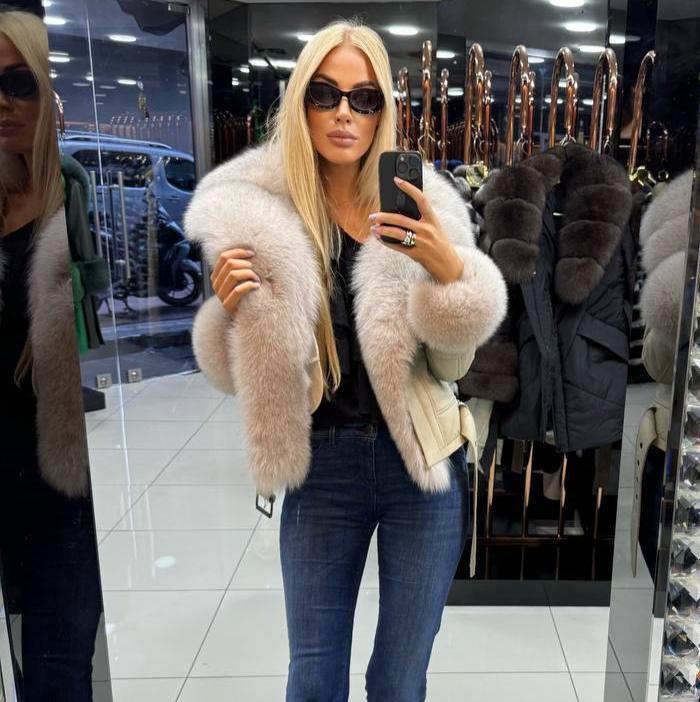 Image5 of Leather Jacket with Fox Fur from EME boutique