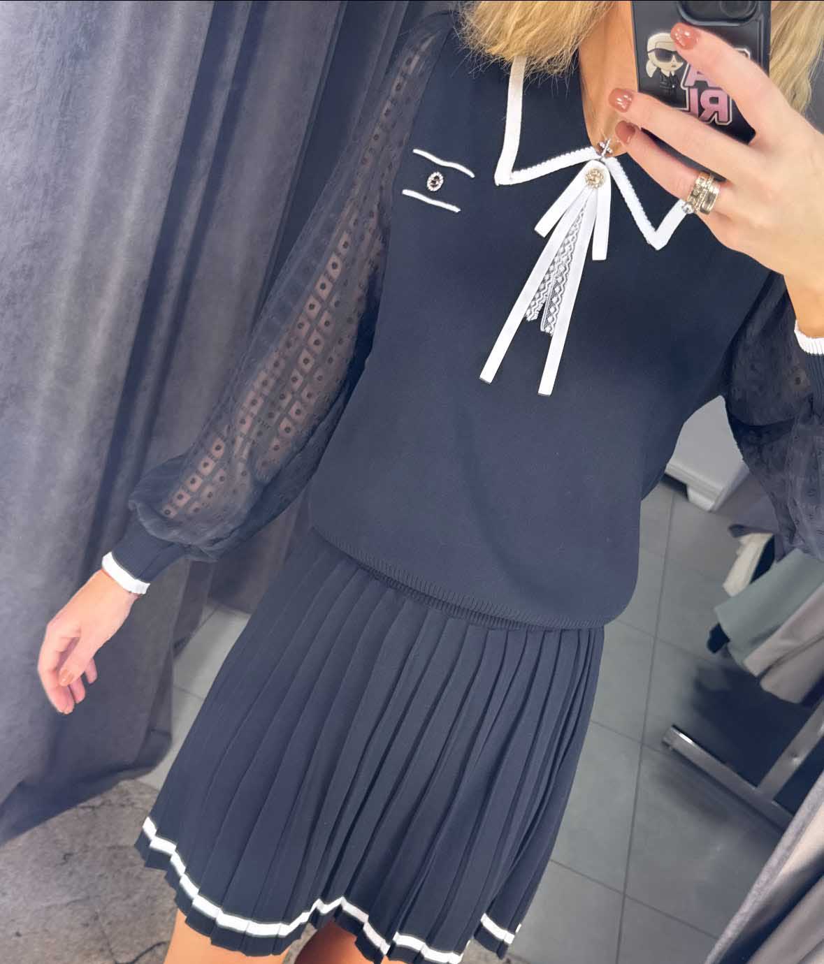 Image5 of Viscose Jumpsuit with Sweater and Pleated Skirt from EME Boutique