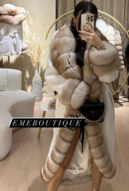 Image5 of Alkantara White Coat with Creamy Fur from EME boutique