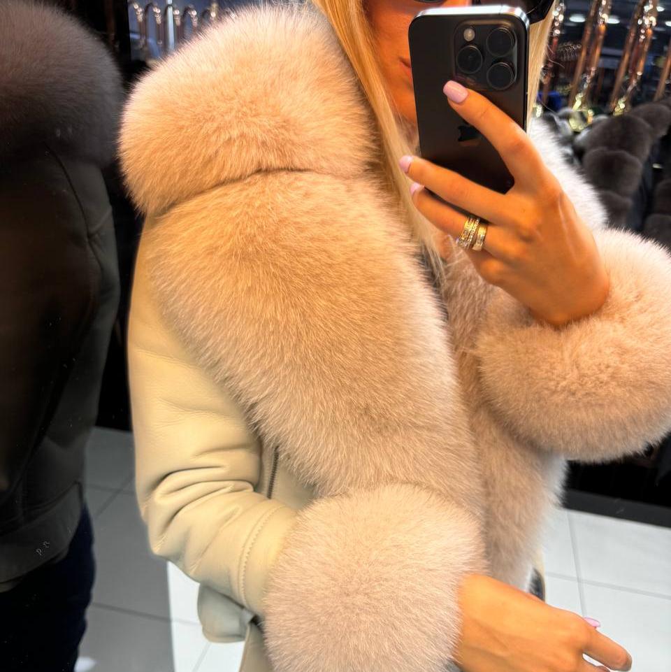 Image6 of Leather Jacket with Fox Fur from EME boutique