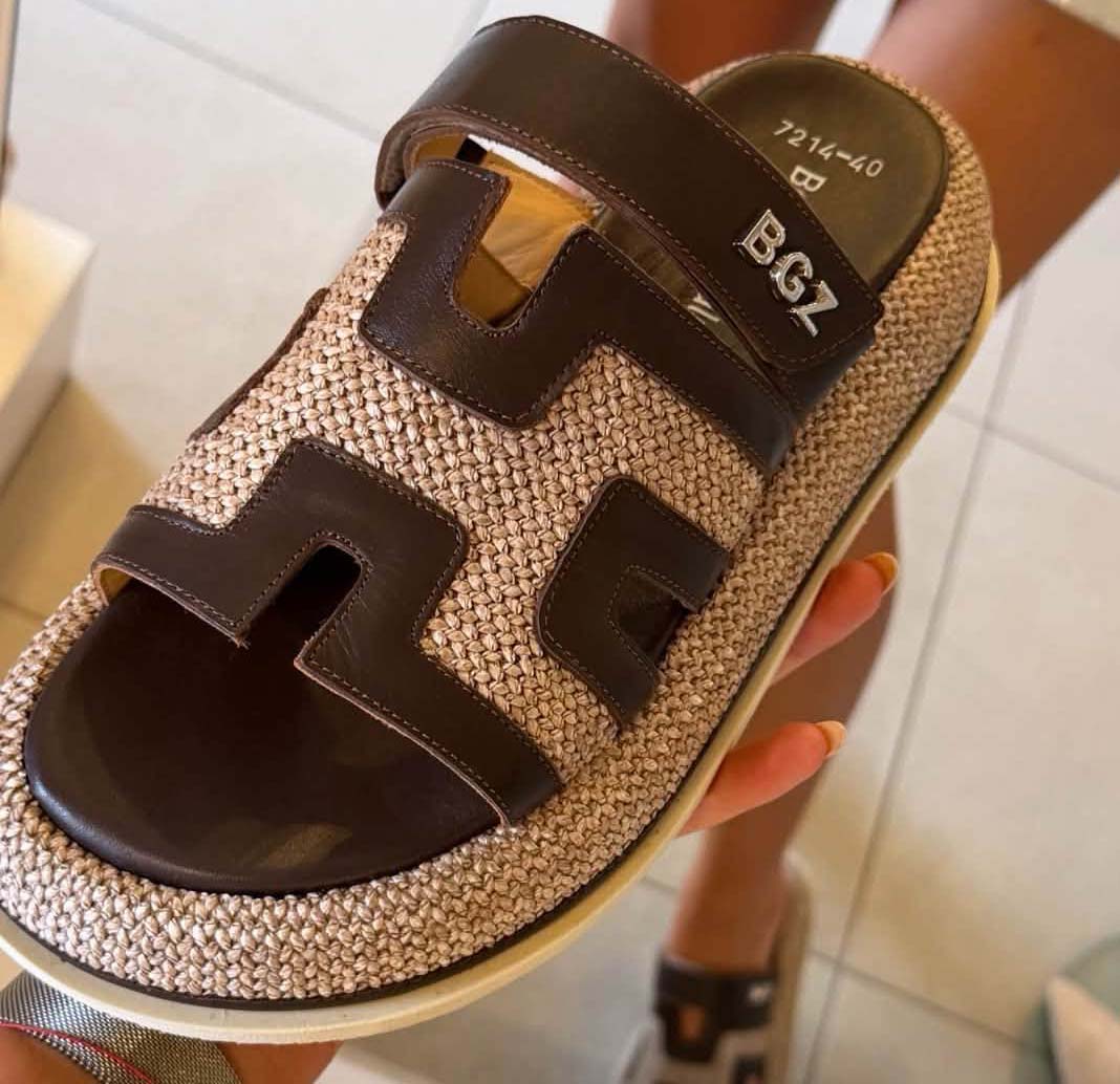 Image6 of Leather Slippers with Woven Sole from EME Boutique