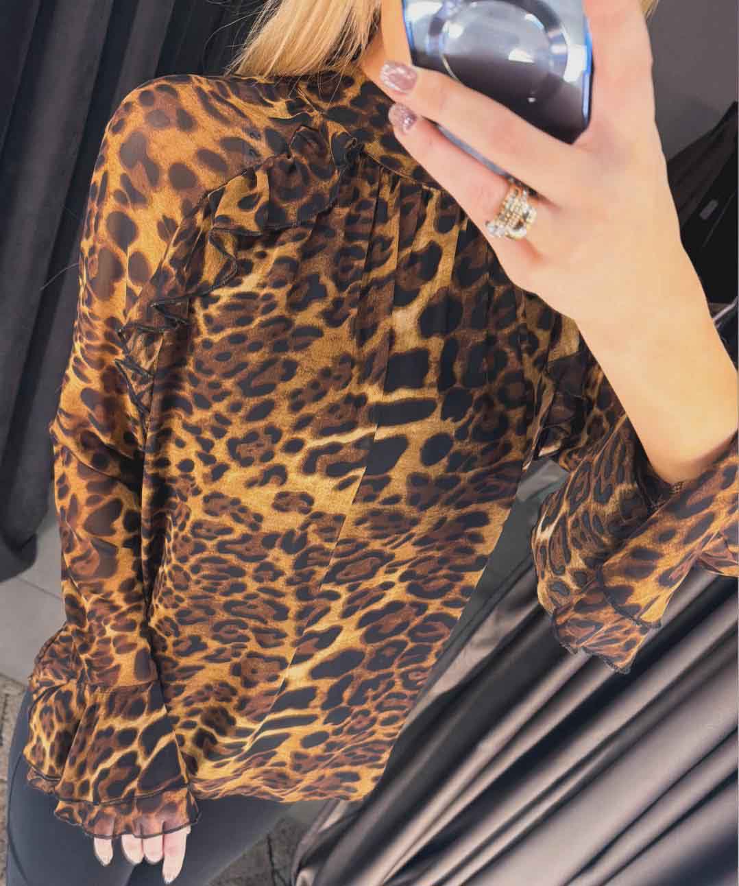 Image6 of Leopard Print Shirt with Ruffles from EME Boutique