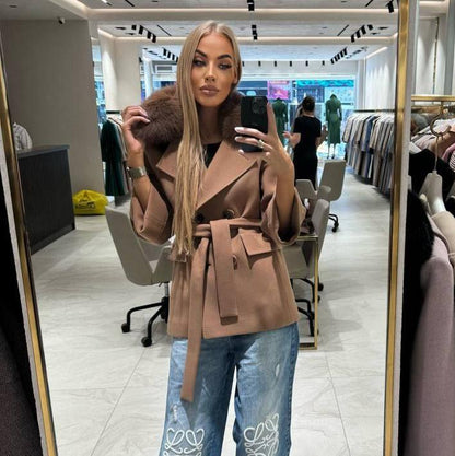 Image6 of Short Camel Cashmere Coat from EME boutique