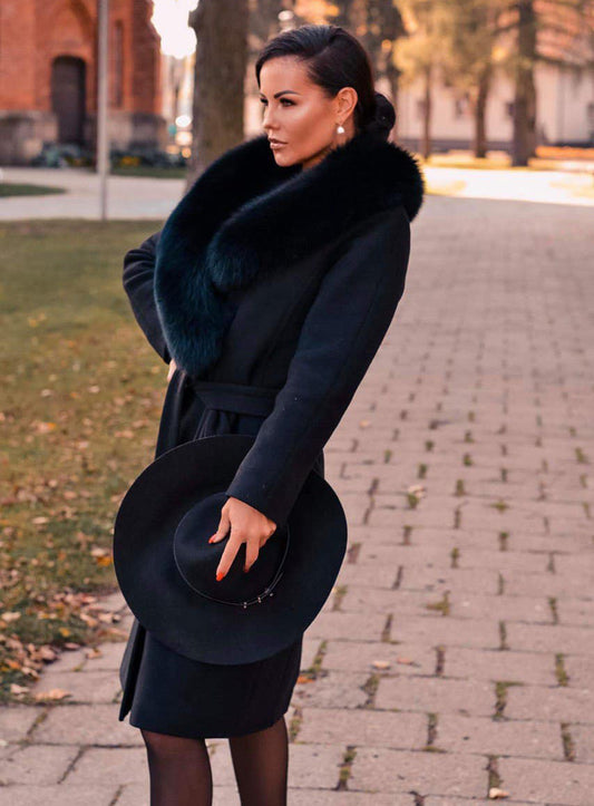 Image1 of Long Black Cashmere Coat from EME boutique