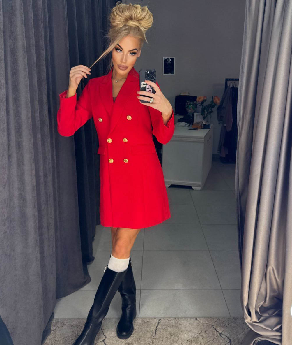 Image7 of Double-Breasted Blazer Dress with Gold Buttons from EME Boutique