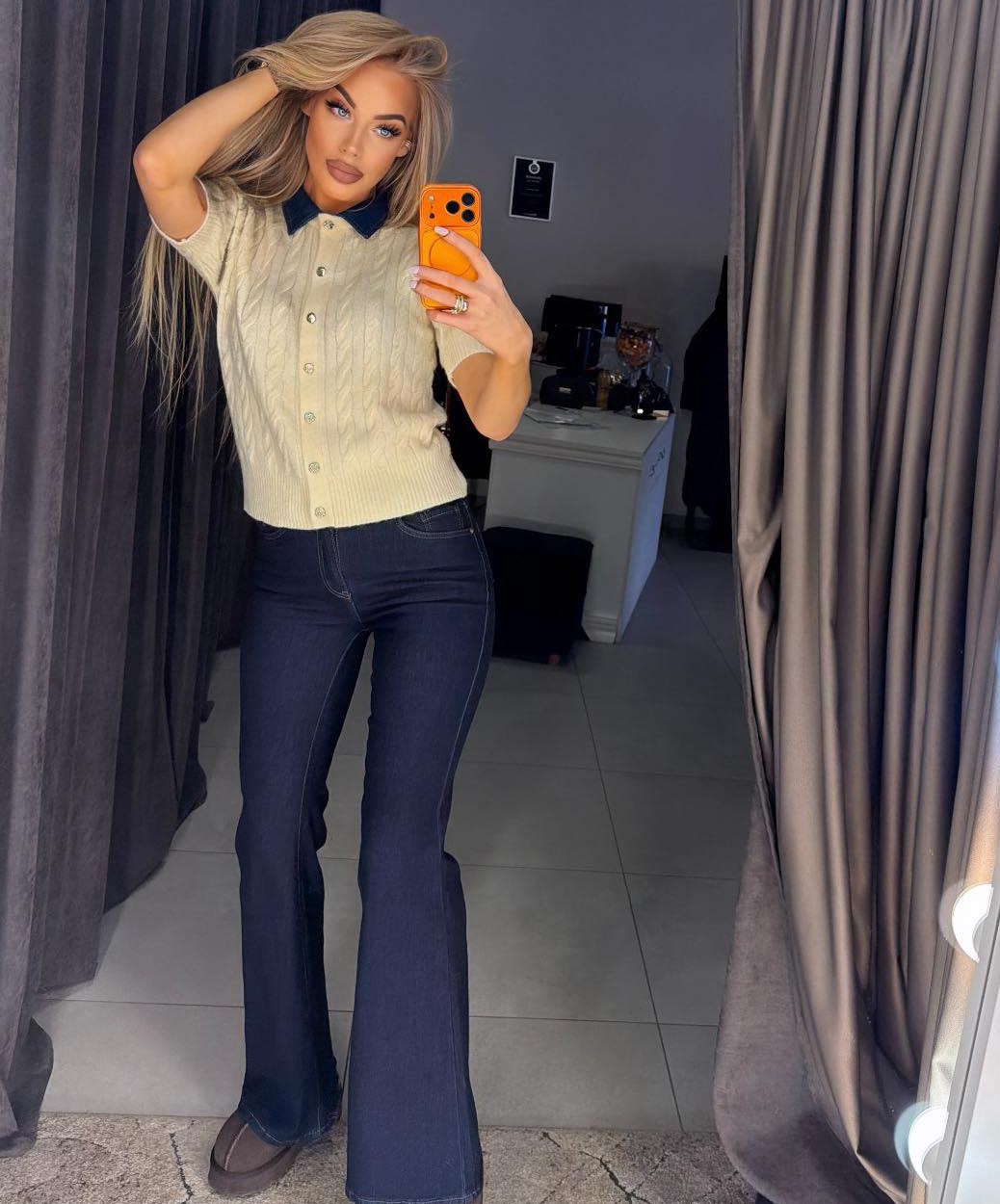 Image7 of Polo Sweater with Denim Collar from EME Boutique