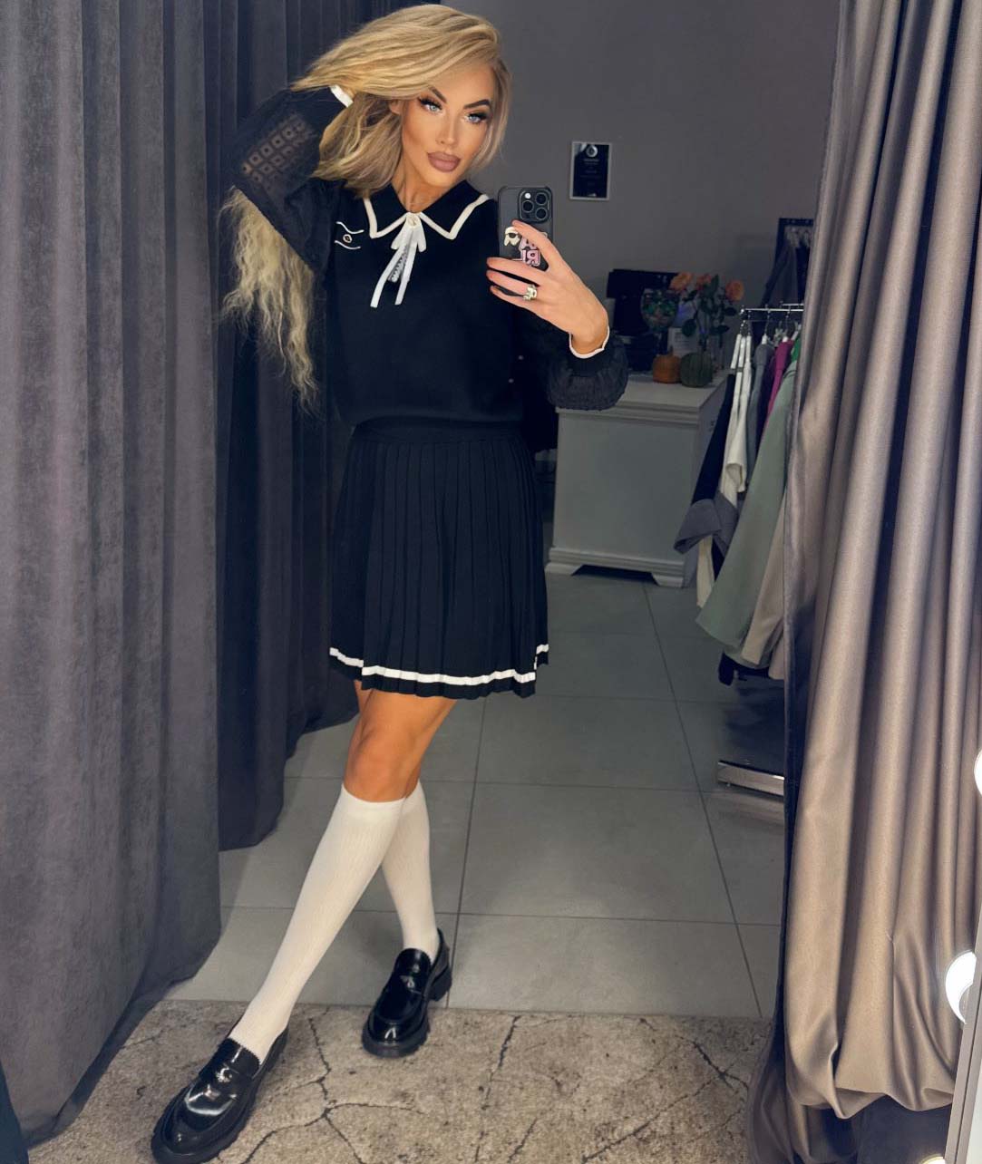 Image8 of Viscose Jumpsuit with Sweater and Pleated Skirt from EME Boutique