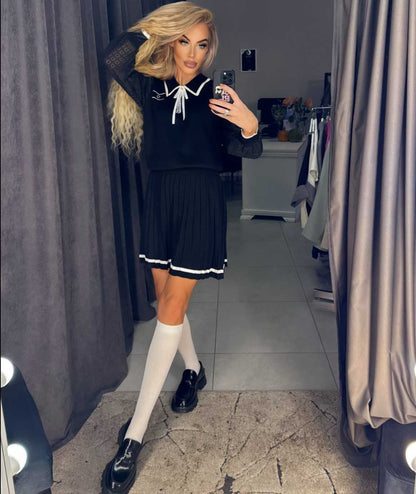 Image9 of Viscose Jumpsuit with Sweater and Pleated Skirt from EME Boutique