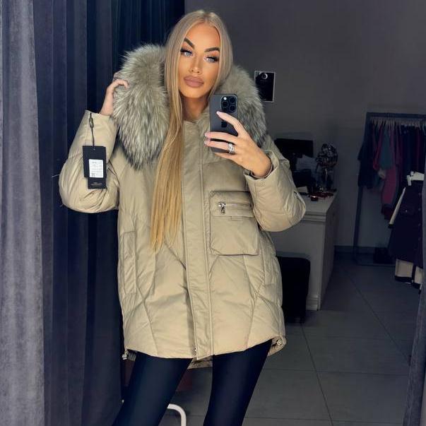 Photo1 of Beige Winter Jacket with Fox Fur from EME boutique
