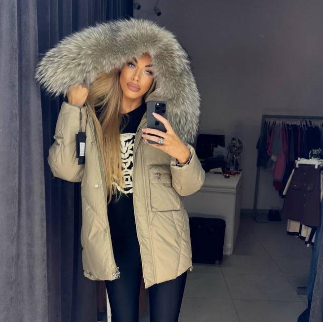 Photo3 of Beige Winter Jacket with Fox Fur from EME boutique